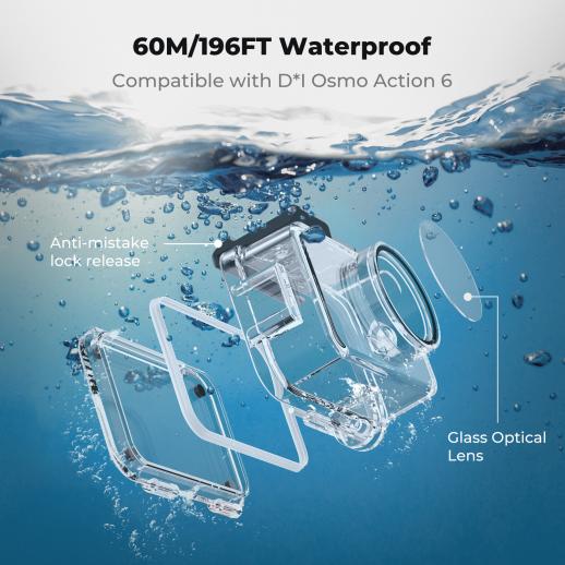 K&F CONCEPT 60m Waterproof Case Kit for DJI Osmo Action 6