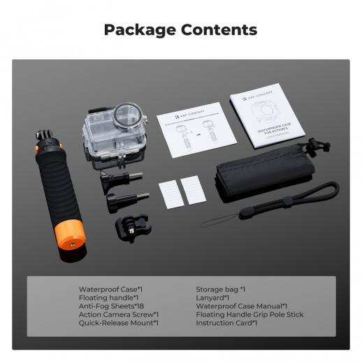 K&F CONCEPT 60m Waterproof Case Kit for DJI Osmo Action 6