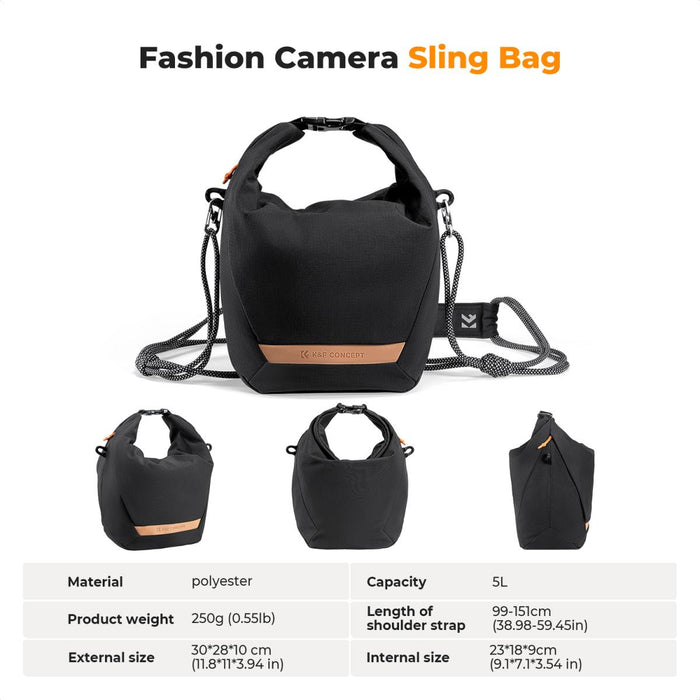 K&F CONCEPT Urban Wander 11 5L Sling Bag (Black)