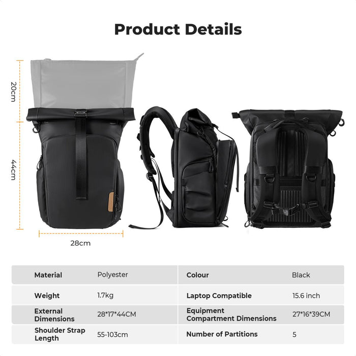 K&F CONCEPT Backpack 20L Nature Wander 11 (Black)