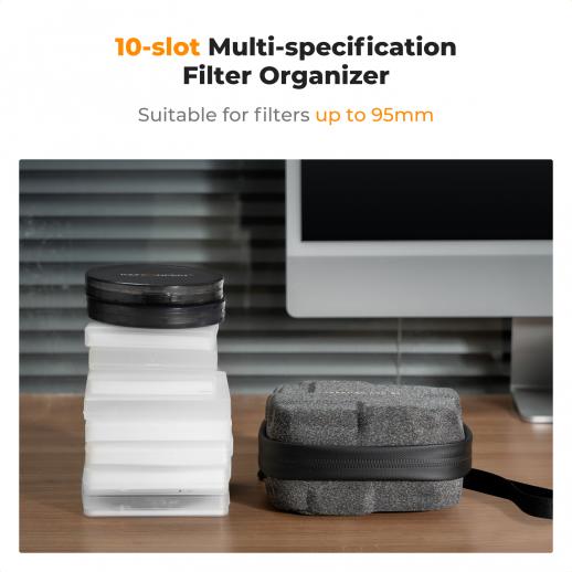 K&F CONCEPT Hard Shell Camera Lens Filter Case - fits up to 10 pcs filters, up to 95mm