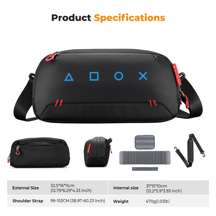 K&F CONCEPT Travel Sling Bag for Nintendo Switch, Steam Deck etc.