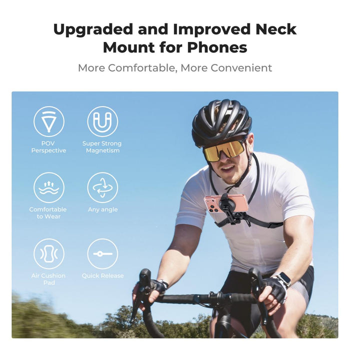 K&F CONCEPT Neck Phone Holder, 2-in-1 Magnetic & Clip-on Phone Neck Holder