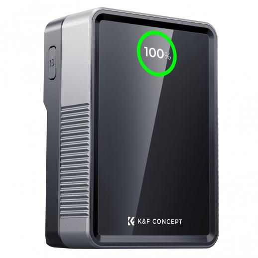K&F CONCEPT KF-V50 Pro Mini V-mount Battery (Silver) - 65W in/out, 50Wh