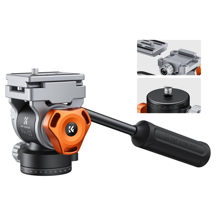 K&F CONCEPT FH-03 Fluid Pan & Tilt Tripod Head