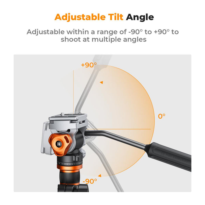 K&F CONCEPT FH-03 Fluid Pan & Tilt Tripod Head