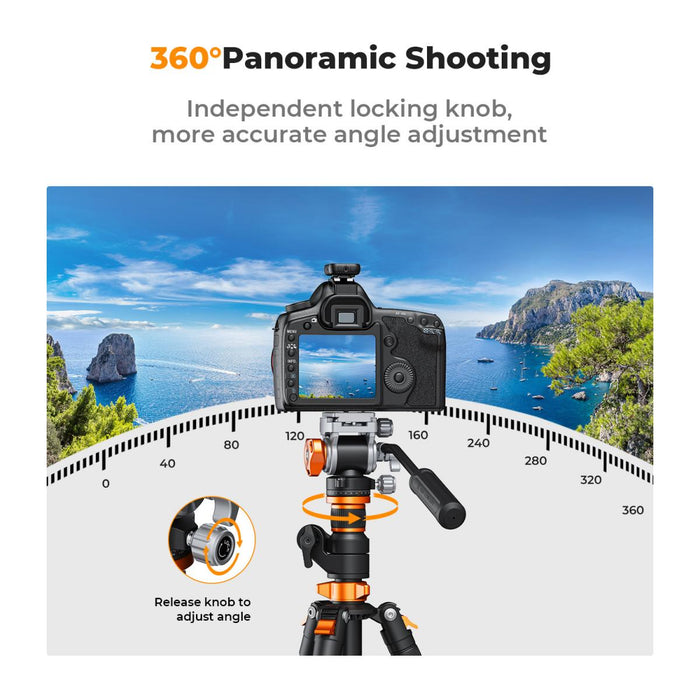 K&F CONCEPT FH-03 Fluid Pan & Tilt Tripod Head