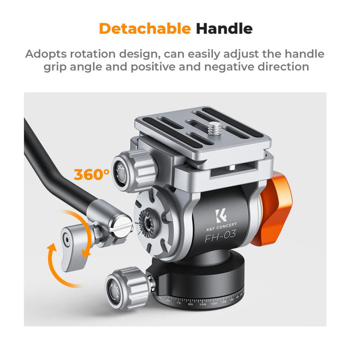 K&F CONCEPT FH-03 Fluid Pan & Tilt Tripod Head