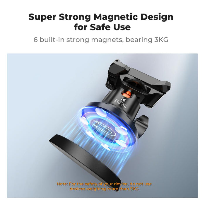 K&F CONCEPT Ball Head w/ Strong Magnetic Mount Base