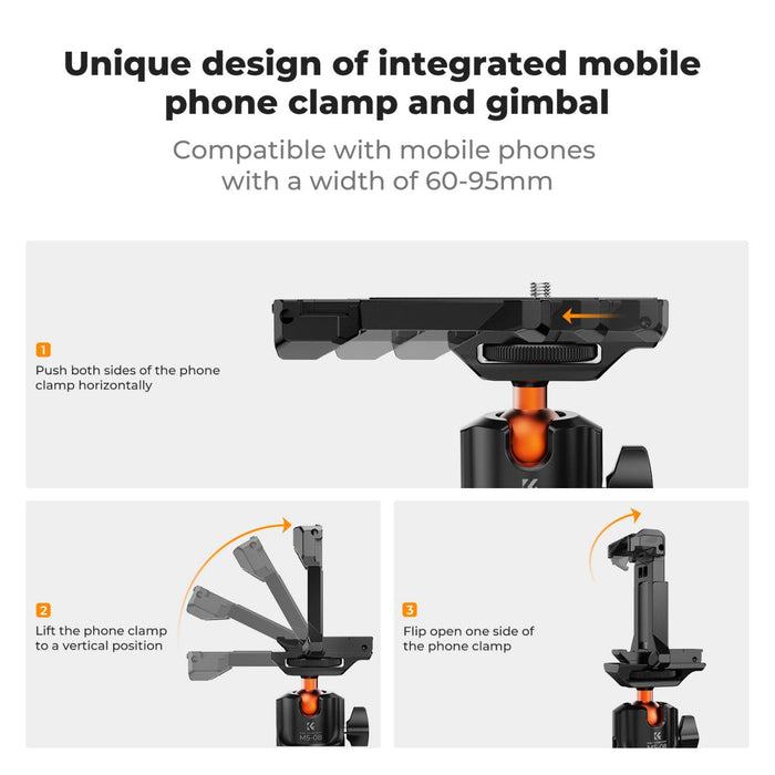 K&F CONCEPT Ball Head w/ Strong Magnetic Mount Base