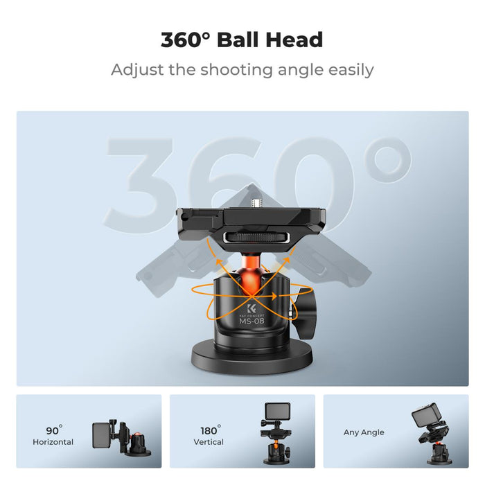 K&F CONCEPT Ball Head w/ Strong Magnetic Mount Base