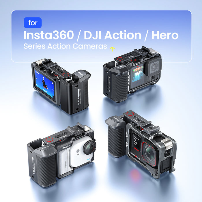 AMAGISN Universal Metal Xplorer Grip Kit for Insta360 Ace/ Ace Pro Series, Go Pro Hero Series, DJI Osmo Action Series