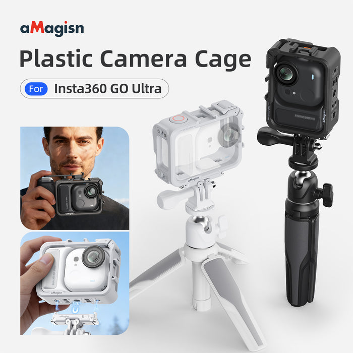 AMAGISN Plastic Cage for Insta360 Go Ultra (Black)
