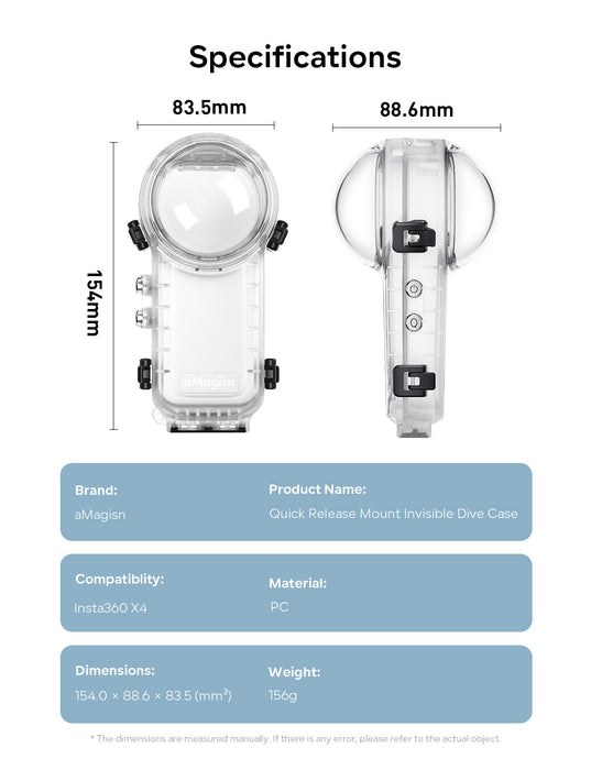 OEM (Generic) Fully Invisible Dive Case for Insta360 X4