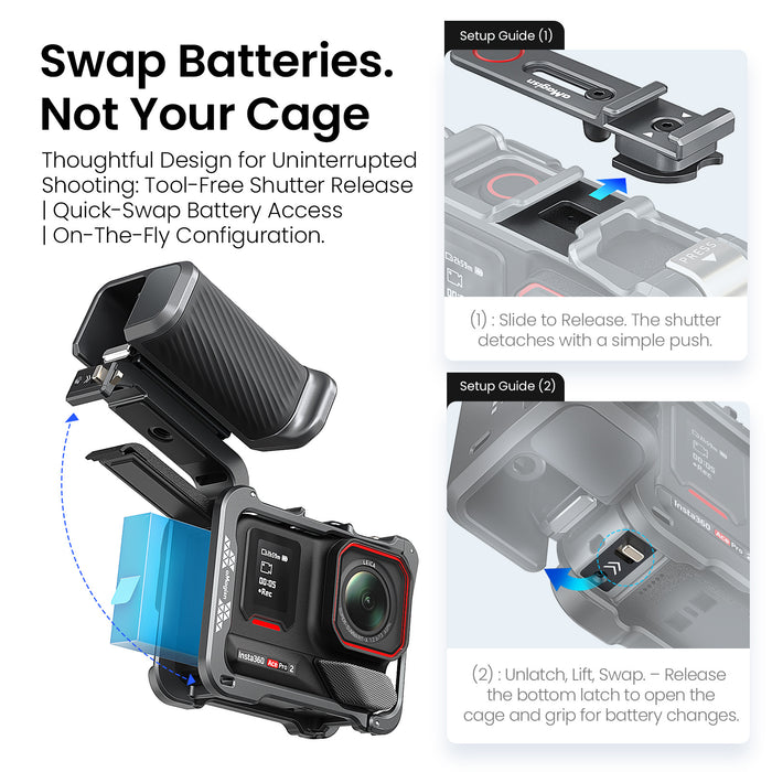 AMAGISN Universal Metal Xplorer Grip Kit for Insta360 Ace/ Ace Pro Series, Go Pro Hero Series, DJI Osmo Action Series