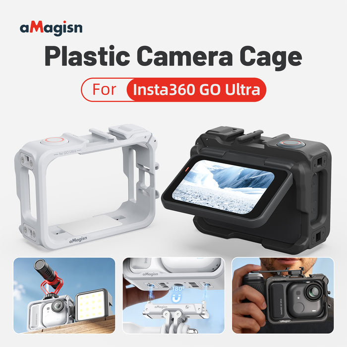 AMAGISN Plastic Cage for Insta360 Go Ultra (Black)