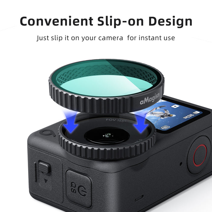 AMAGISN Clip-on Filters for DJI Osmo Action 6 - CPL + ND8 + ND16 + ND32