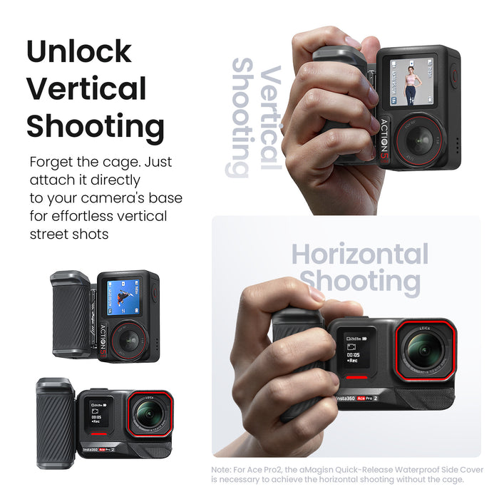 AMAGISN Universal Metal Xplorer Grip Kit for Insta360 Ace/ Ace Pro Series, Go Pro Hero Series, DJI Osmo Action Series