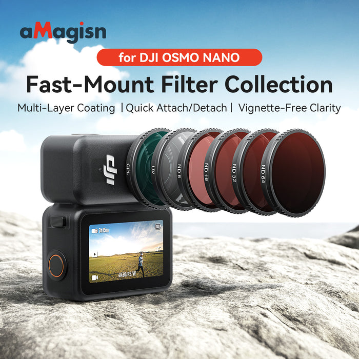 AMAGISN Clip-on Filters for DJI Osmo Nano - CPL + ND8 + ND16 + ND32