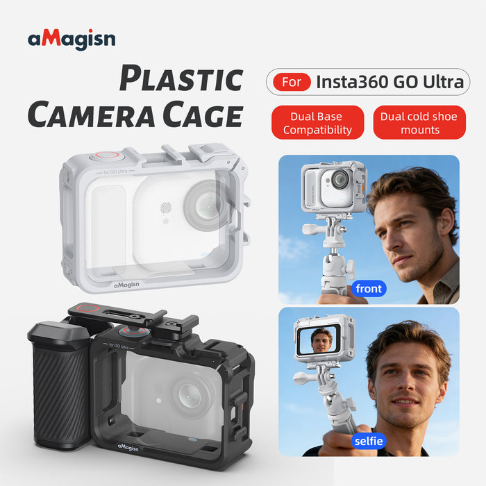 AMAGISN Plastic Cage for Insta360 Go Ultra (Black)