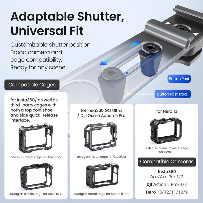 AMAGISN Universal Metal Xplorer Grip Kit for Insta360 Ace/ Ace Pro Series, Go Pro Hero Series, DJI Osmo Action Series