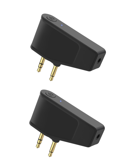 (BUNDLE) OEM (Generic) Airplane (2-pin) Bluetooth Transmitter Adapter - Set of 2
