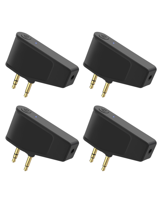 (BUNDLE) OEM (Generic) Airplane (2-pin) Bluetooth Transmitter Adapter - Set of 4