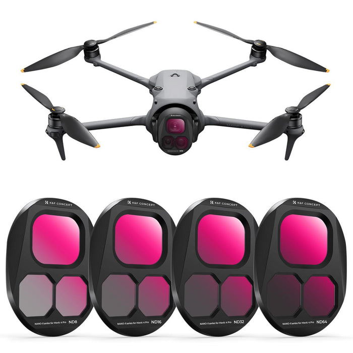 K&F CONCEPT Filter for DJI Mavic 4 pro - Set of 4 PCS - ND8 + ND16 + ND32 + ND64