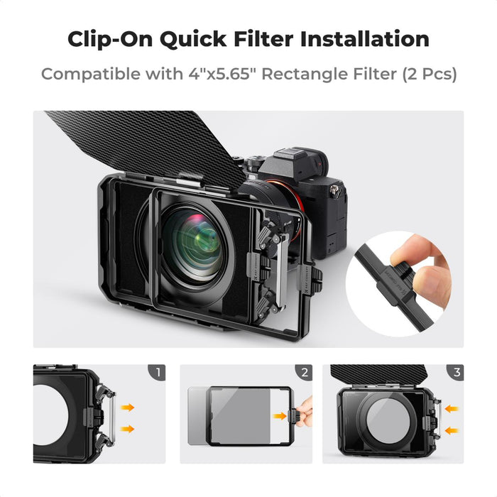 K&F CONCEPT Matte Box Kit w/ Black Mist 1/4 Square Filter