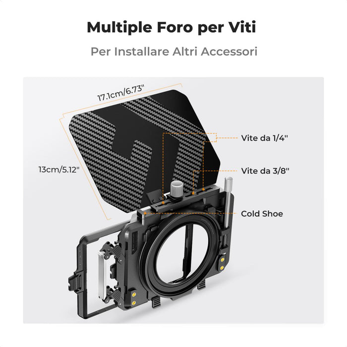 K&F CONCEPT Matte Box Kit w/ Black Mist 1/4 Square Filter