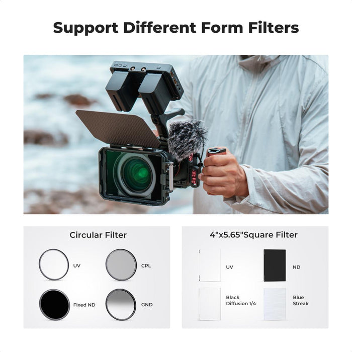 K&F CONCEPT Matte Box Kit w/ Black Mist 1/4 Square Filter