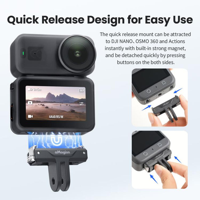 OEM (Generic) Plastic Magnetic Quick Release Mount for DJI Osmo Nano/ 360/ Action 5 Pro/ Action 4/ Action 3