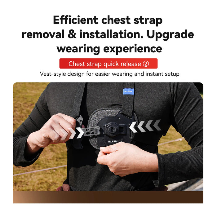 TELESIN Chest Strap w/ Telesin Quick Release Adapter for action camera