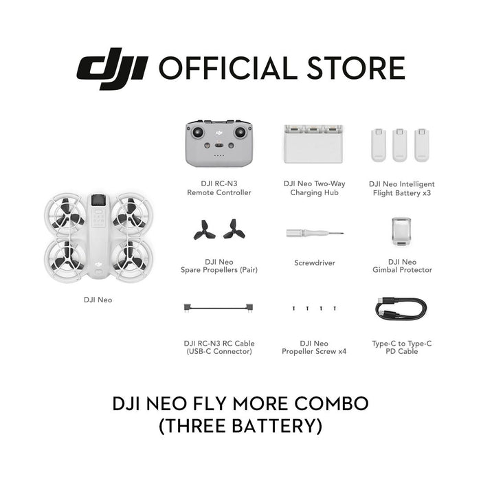 DJI Neo Drone - Fly More Combo w/ 3 PCS Battery & DJI RC-N3  Remote