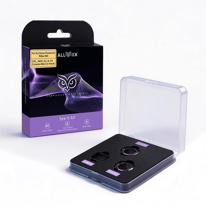 ALLVIIX Magnetic Filter Set for DJI Osmo Pocket 4/ 3 - CPL + Variable ND2-ND32 + 1/4" Cinema Mist