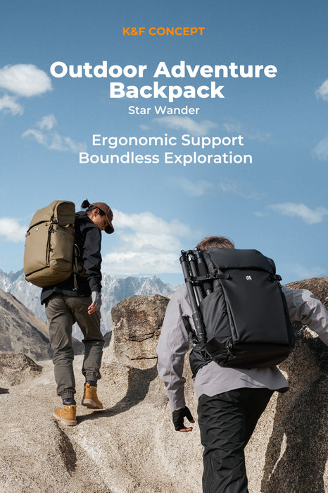K&F CONCEPT Nature Wander 30L Outdoor Camera Backpack for Hiking & Camping (Black)