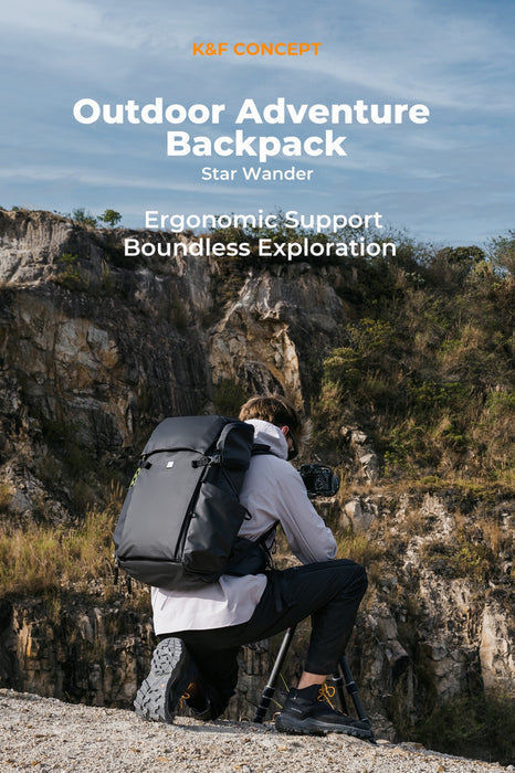 K&F CONCEPT Nature Wander 30L Outdoor Camera Backpack for Hiking & Camping (Black)