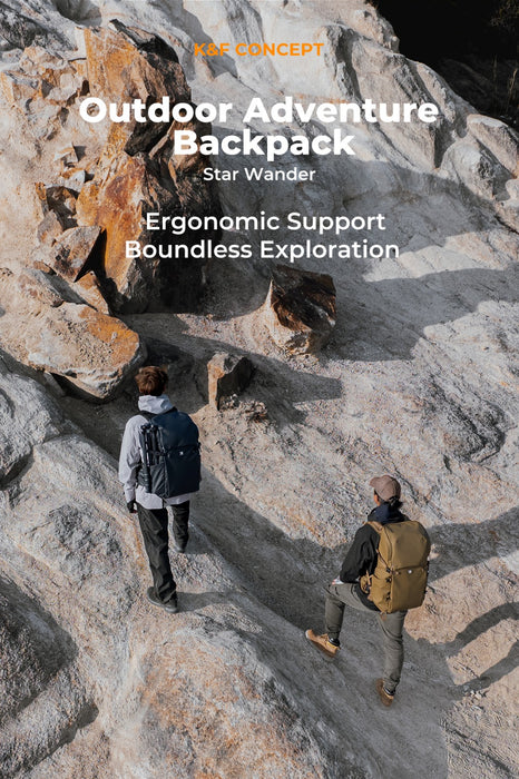 K&F CONCEPT Nature Wander 30L Outdoor Camera Backpack for Hiking & Camping (Black)