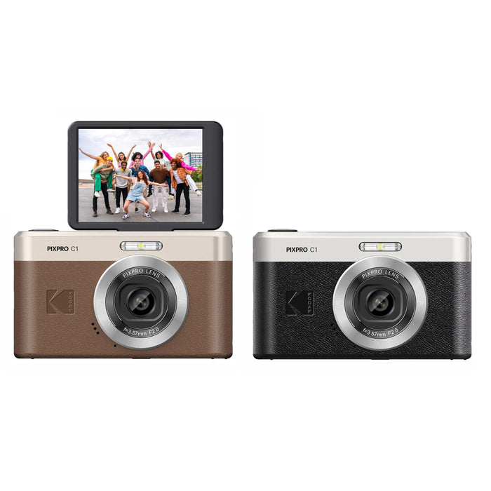 KODAK PIXPRO C1 Digital Camera (Brown) -  4x Digital Zoom, 13MP, Flip Screen