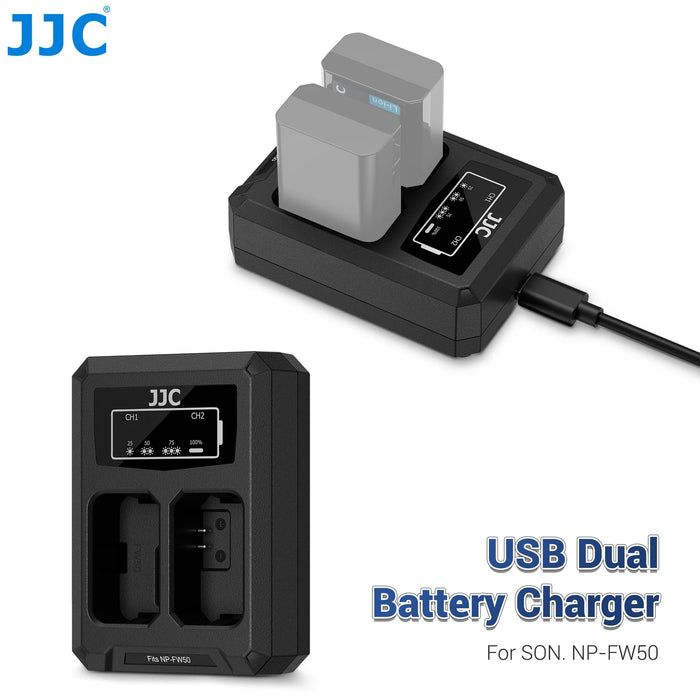 JJC DCH-FW50TC USB-C Dual Battery Charger for Sony NP-FW50