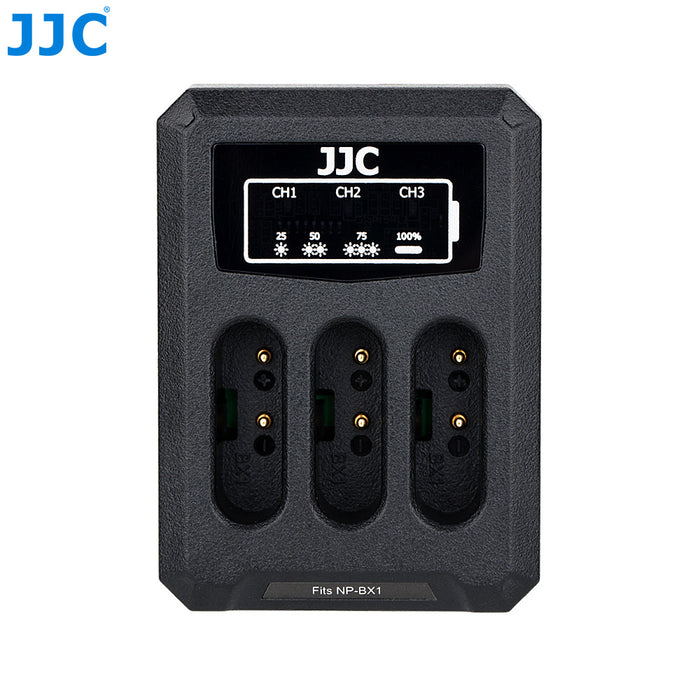 JJC USB Triple Battery Charger for Sony NP-BX1 (for Sony ZV-1 and RX100 series of cameras)