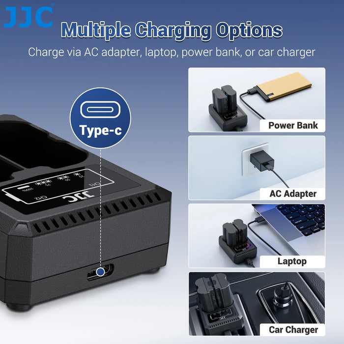 JJC DCH-FW50TC USB-C Dual Battery Charger for Sony NP-FW50