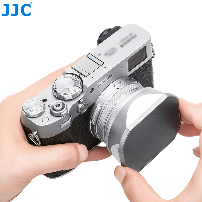 JJC Lens Hood & Filter Adapter Ring for Fujifilm X100VI (Silver)