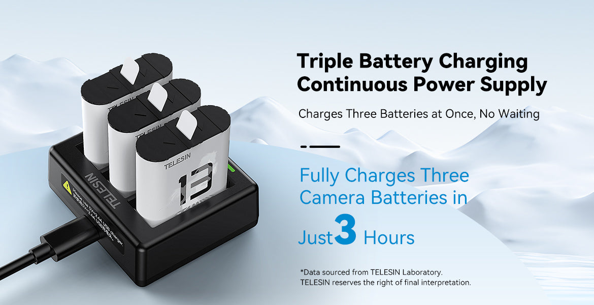 TELESIN Triple Slot Charger for GoPro Hero 13