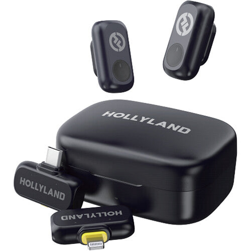 HOLLYLAND LARK A1 Combo 2-Person Wireless Microphone System with Lightning & USB-C Connectors (Space Gray, 2.4 GHz)