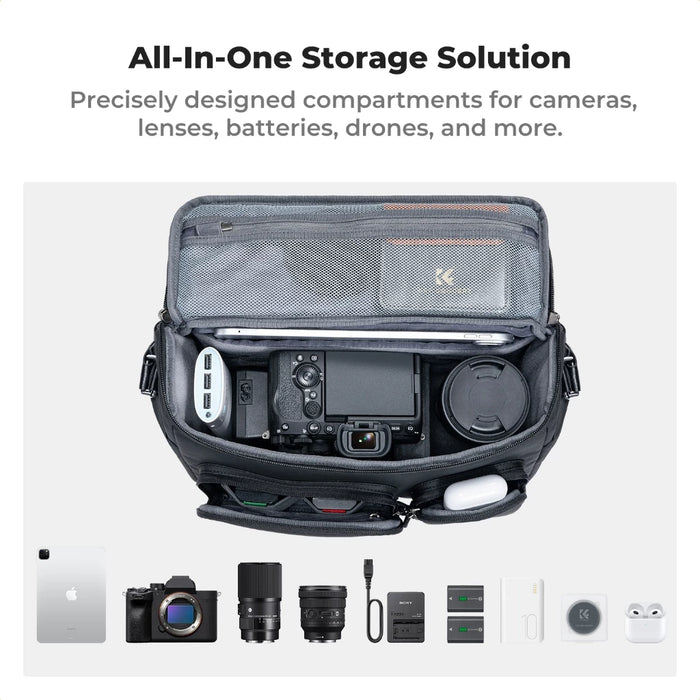 K&F CONCEPT 10L Urban Wander Sling Camera Bag (Black)