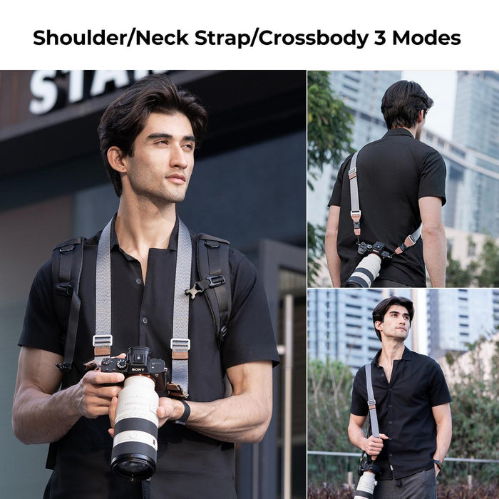 Camera Strap, DSLR Shoulder Strap Crossbody Sling Quick Release Storage Pocket