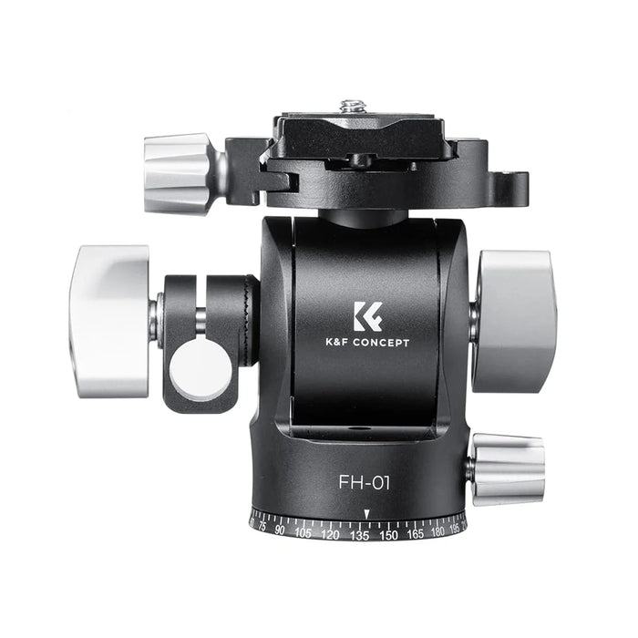 K&F CONCEPT FH-01 Fluid Tripod Head with Extending Handle, 5kg Max Payload, 1/4" Mounting Bolt and Arca Swiss Quick Release Plate for Photography and Videography - 673SHOP.com