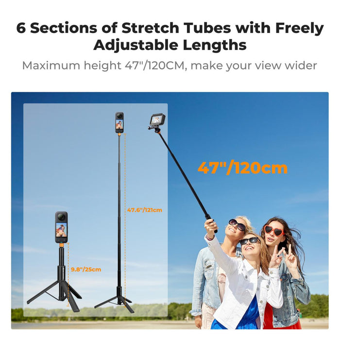K&F Concept MS21 Invisible Selfie Stick (120cm)