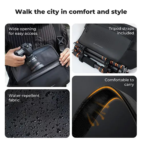 K&F CONCEPT Urban Wander 13 10L Waterproof Camera Sling Bag (Black)